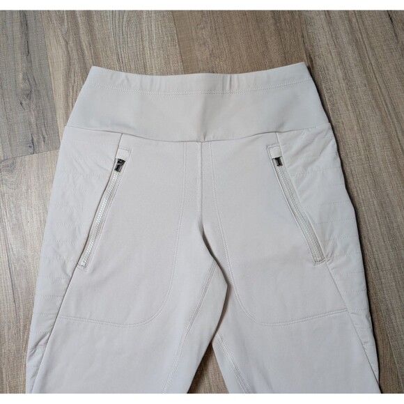 Athleta Peak Hybrid Fleece Size XXS Birch Grey Tight Winter Sport Pockets - Picture 5 of 11